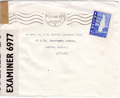Island 1941, EF 45 Aur Geysir Auf Zensur Brief N. GB - Brieven En Documenten
