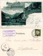 Bayern 1900, Posthilfstelle SPIELMANNSAU Taxe Oberstdorf Auf Sw-AK M. 5 Pf. - Brieven En Documenten