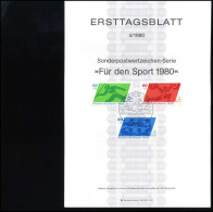 Duitsland - Ersttagsblatt - Für Den Sport 1980                             - Sonstige & Ohne Zuordnung