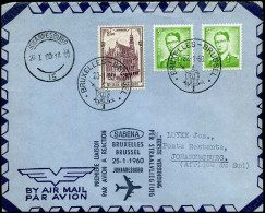 SABENA Eerste Vlucht Brussel-Johannesburg 25/1/1960 - Altri & Non Classificati