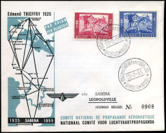 België - Nationaal Comité Voor Luchtvaartpropaganda, Sabena 1935-1955, Met 959 + 960 - Covers & Documents