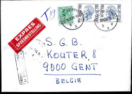 2 X 1876 + 1960 Op Express Brief Naar Gent, Met Stempel "IN DE BUS GEVONDEN" - Storia Postale