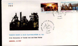 Turkije - FDC - 50th Anniversary Of Turkish Iron And Steel Works - FDC