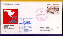 Canada - Cover First Flight DC10 Toronto-Frankfurt Am Main - Cartas & Documentos