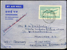 India - Aerogramme To München, Germany - Aerogramas