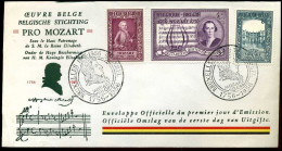 België - FDC - 987/89 Wolfgang Amadeus Mozart  -- Stempel : Bruxelles-Brussel - 1951-1960