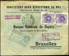 Polen - Cover  To Bruxelles, Belgium - Banque Générale De Dépôts  - Covers & Documents