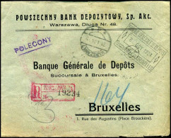 Polen - Cover  To Bruxelles, Belgium - Banque Générale De Dépôts  - Cartas & Documentos