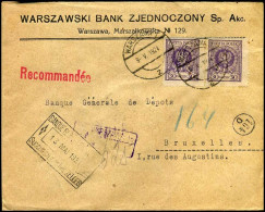 Polen - Cover From Warszawa To Bruxelles, Belgium - Banque Générale De Dépôts -- Lakstempels - Cartas & Documentos