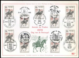 België - 1668 Dag Van De Postzegel 1973 - Herdenkingskaart - Cartes Souvenir – Emissions Communes [HK]