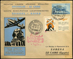 België - Eerste Regelmatige Luchtverbinding Brussel-Kaïro, 16/06/1947 - Altri & Non Classificati