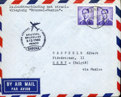 Eerste Verbinding Per Straalvliegtuig Brussel - Mexico, SABENA 2/12/1960 - Covers & Documents
