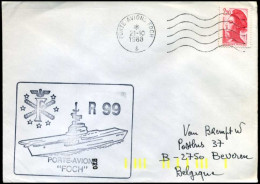 France - Cover To Beveren, Belgium -- R99, Porte-avions "Foch" - Storia Postale