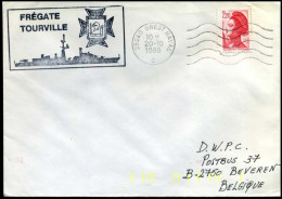 France - Cover To Beveren, Belgium -- Frégate Tourville - Storia Postale