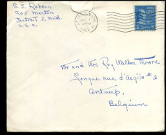 USA - Cover From Detroit To Antwerp, Belgium - Covers & Documents