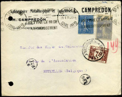 Cover Uit Frankrijk - Strafport / Taxe -- TX41 - "Laboratoire Métallurgique Industriel L. Campredon" - Lettres & Documents