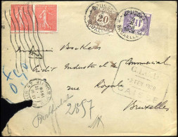 Cover Vanuit Frankrijk - Strafport / Taxe - TX34 + TX43 - Lettres & Documents