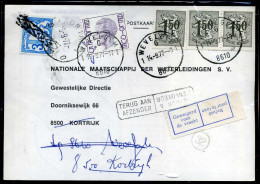 Postkaart Van Wevelgem Naar Kortrijk - TX75 - 'geweigerd Voor De Vracht' - 'Terug Aan Afzender' - Lettres & Documents