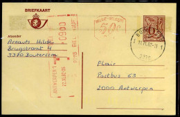 Briefkaart Van Boutersem Naar Antwerpen - Strafport Stempel Antwerpen 09.00 - Lettres & Documents