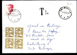 Cover Van Antwerpen Naar (Gazet Van) Antwerpen - TX78 In Blok Van 4 - Lettres & Documents