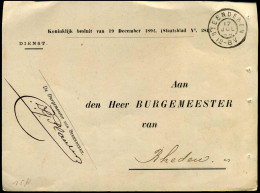 Aan Den Heer Burgemeester Van 'Rheden' - "Koninklijk Besluit Van 19 December 1892 (Staatsblad N° 284)" - Cartas & Documentos