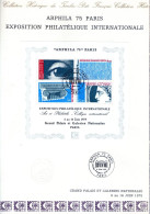 France. Encart Fdc. Artphila 75. Paris. 6/06/1975 - 1970-1979