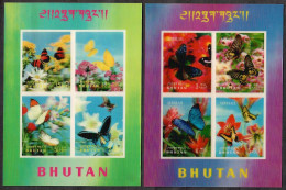 Bhutan 1968 Butterflies 2 Sheets Of 4 MNH ( Refer Photo's Condition) - Bhutan