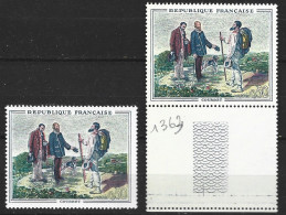 FRANCE N°° 1361 50C G. COURBET CONTOUR ROUGE SUR LA VESTE DU 2EME PERSONNAGE ET CONTOUR ROUGE SUR LE PANTALON DU 1ER PER - Unused Stamps