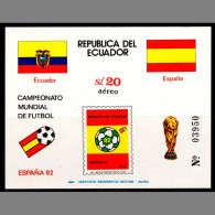 AS0176 Ecuador 1982 FIFA World Cup Flag Etc S/S MNH - Ecuador