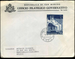 Cover To Marcinelle, Belgium - "Republlica Di San Marino - Ufficio Filatelico Governativo" - Storia Postale