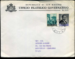 Cover To Marcinelle, Belgium - "Republlica Di San Marino - Ufficio Filatelico Governativo" - Storia Postale