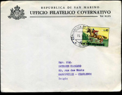 Cover To Marcinelle, Belgium - "Republlica Di San Marino - Ufficio Filatelico Governativo" - Covers & Documents