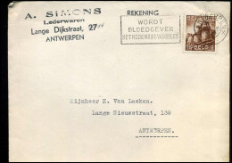 Cover Naar Antwerpen - "A. Simons Lederwaren, Antwerpen" - 1948 Exportación