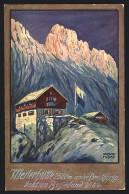 Künstler-AK Adalbert Holzer: Meilerhütte An Der Dreithorspitze  - Holzer, Adi