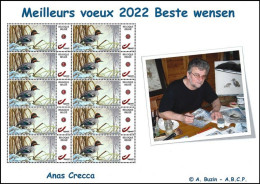 DUOSTAMP/MYSTAMP** - Sarcelle D'hiver / Wintertaling / Winter Blaugrün - ABCP - BUZIN - Gommé / Gegomd - 1985-.. Oiseaux (Buzin)