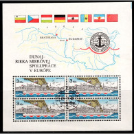 AS0207 Czechoslovakia 1982 State Flag Ferries Along The Danube S/S CTO MNH - Nuevos