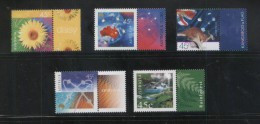 AUSTRALIA 2000 NATURE & NATION SET OF 5 NHM WITH LABELS DAISY KANGAROO RAINFOREST MAP FLAG - Nuovi