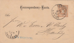 Autriche Entier Postal Tetschen Pour L'Allemagne 1884 - Briefkaarten