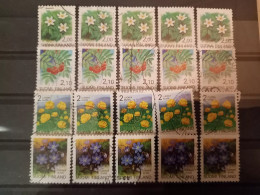 FINLAND - 4x5 Used Flower Definitive Stamps From The 1990's - Verzamelingen