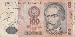 BANCONOTA PERU 100 VF (XP690 - Pérou