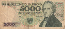 BANCONOTA POLONIA 5000 VF (XP681 - Pologne