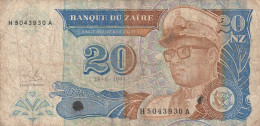 BANCONOTA ZAIRE 20 VF (XP577 - Zaire