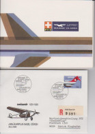 Schweiz, 1981, Pro Aero -  Folder Mit 5 Luftpostbriefen, Mit Jubiläumsflügen Befördert - Lettres & Documents