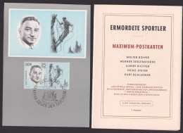 MC "Ermordete Sportler" Antifascistes Kurt Schlosser Bergsteiger Heinz Steyer Anitfaschisten (Mi.-Nr. 958/62) - Maximum Cards