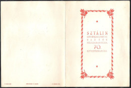 HUNGARY 1949 Special Leaflet STALIN 70 Anniversary With Yvert 921/923 Non-dentelée/not Perforated - Hojas Conmemorativas