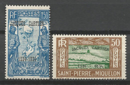 SAINT PIERRE ET MIQUELON N° 159A Et 159C NEUF* FORTE CHARNIERE  / Hinge / MH - Unused Stamps