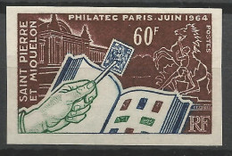 SAINT PIERRE ET MIQUELON N° 371 Non Dentelé NEUF* TRACE DE CHARNIERE  / Hinge / MH - Nuevos