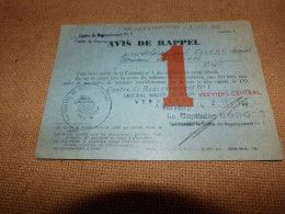 BC28-10 LC253  Avis De Rappel 1950 Caserne Major Cognaux Verviers  Belgique Militaria - Documentos