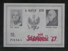 POLAND SOLIDARITY SOLIDARNOSC 1987 POLISH CONSTUTUTION 1791 HUGO KOLLATAJ STANISLAW STASZIC MS AUTHORS GEOLOGIST WRITERS - Viñetas Solidarnosc