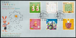 HONG KONG- CHILDREN BUNNY FUN AND GAMES- FDC COMPLETE-2007-FC2-177 - Covers & Documents